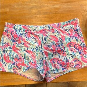 Lilly Pulitzer Athletic Shorts Pink and Blue Vibrant Design